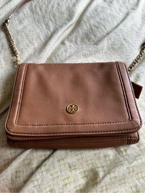 Tory Burch Dusty Rose Leather Chain Crossbody